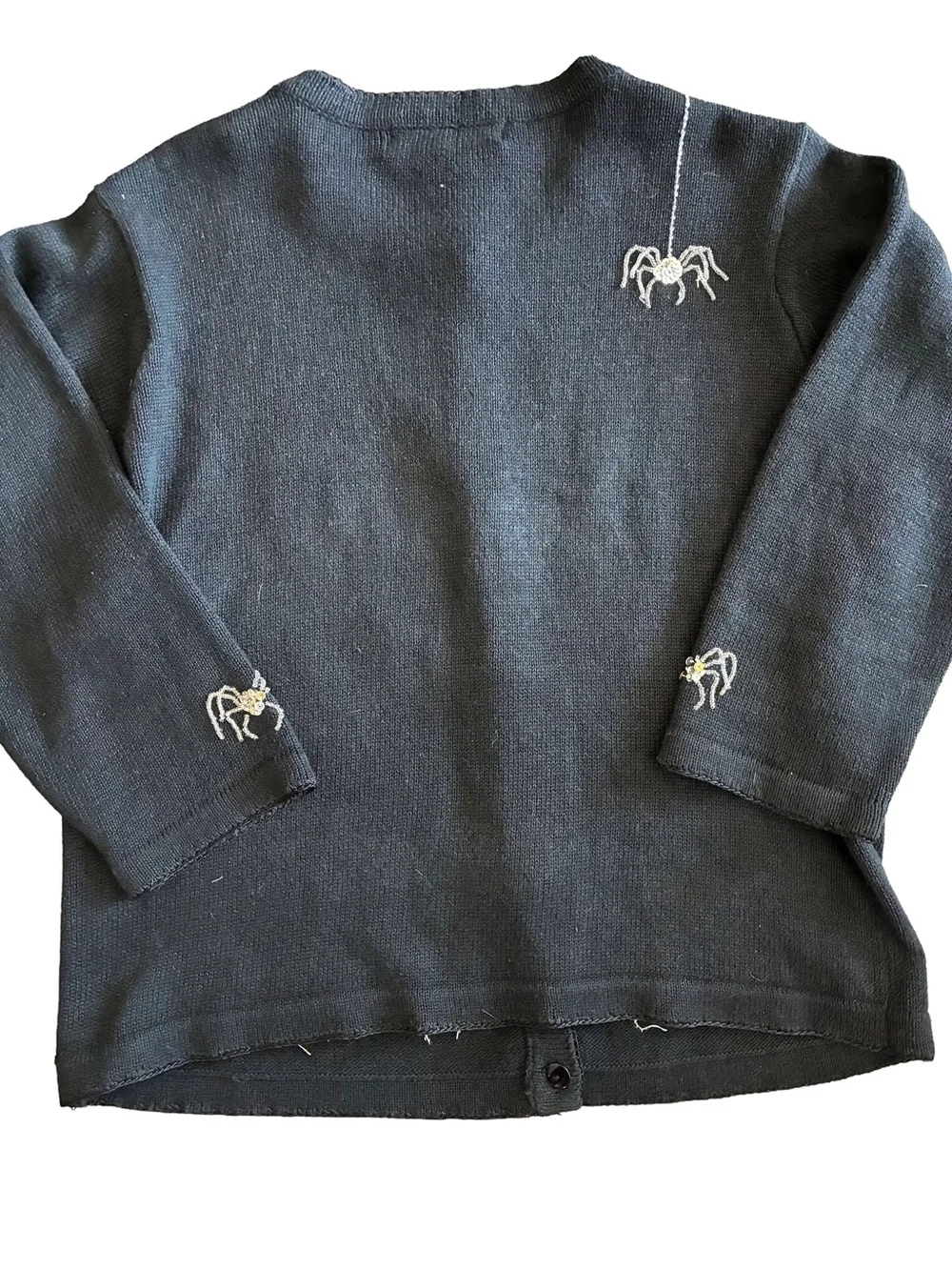 Vintage Arriviste Halloween Spider Beaded Cardigan Sweater M 🕷️🖤